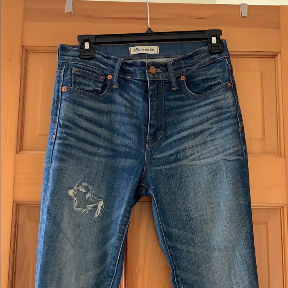 MADEWELL High Riser Distressed Skinny Jeans